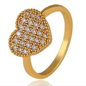 24K Gold Plated Ring Synthetic CZ Size 6